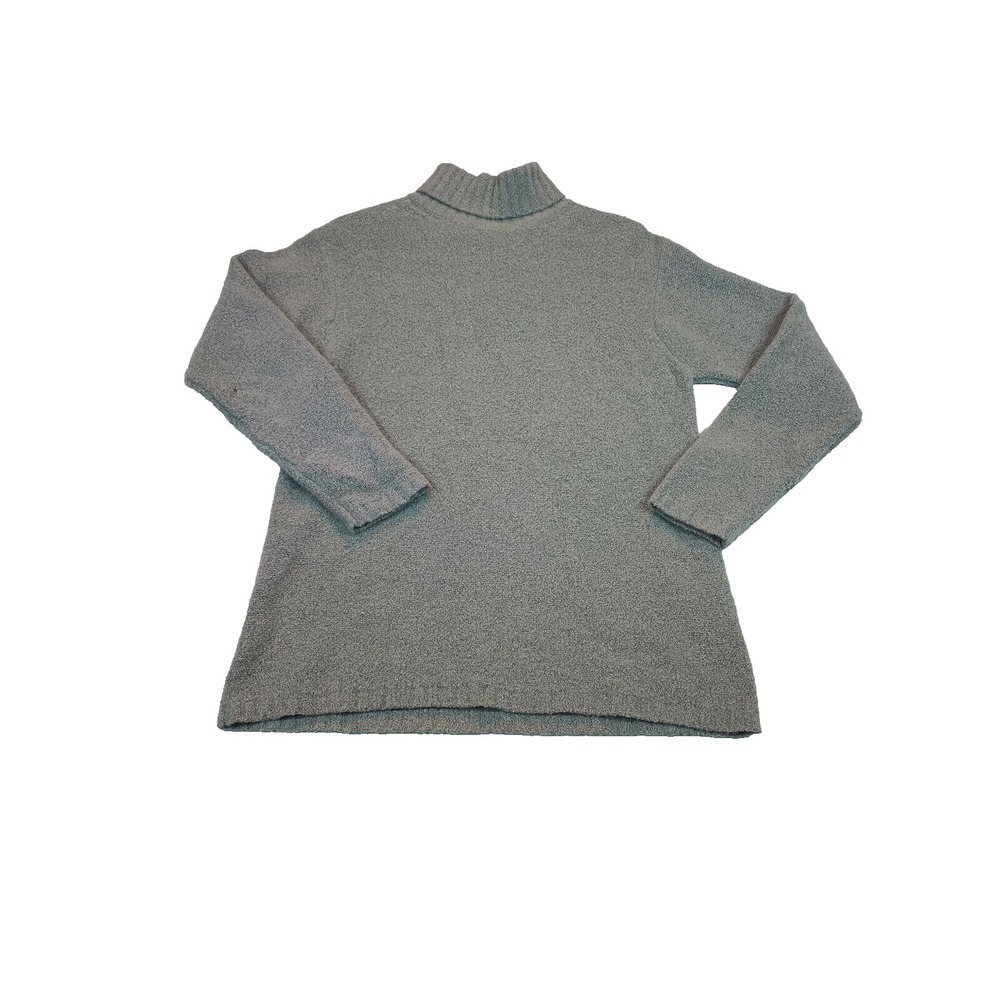 vintage Eddie Bauer Women's XS Petite  Merino Wool Sweater Turtleneck Gray mom